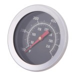 Oven insertion thermometer, analog, metallic, cooking thermometer, right rod